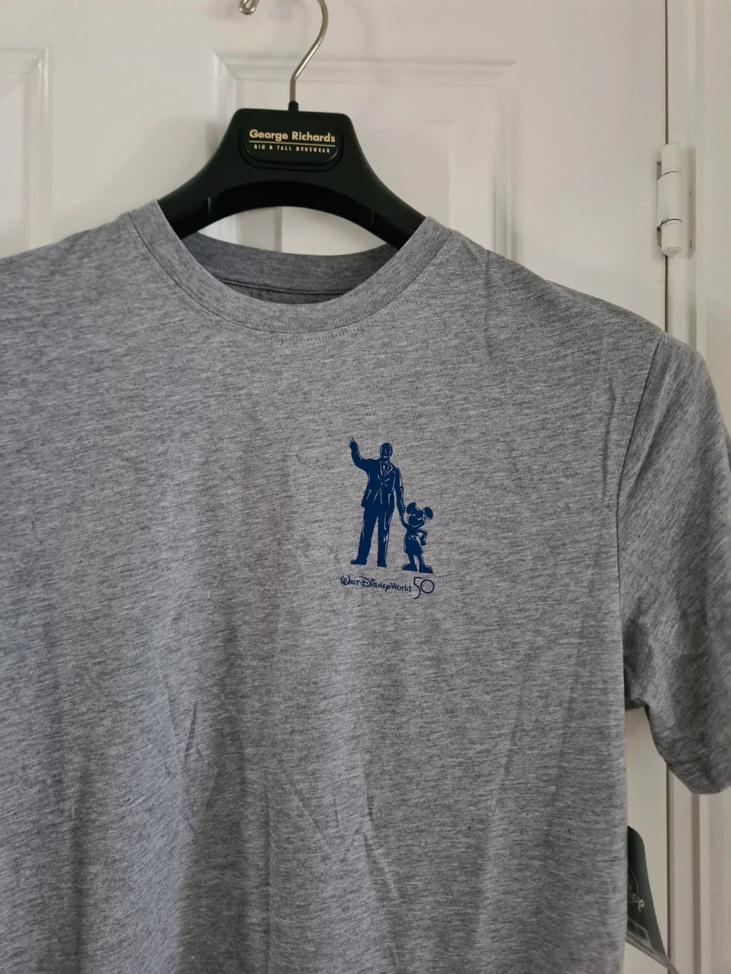 Disney women Walt Disney world 50th anniversary grey T-shirt Mickey Walt partners casual tee XS