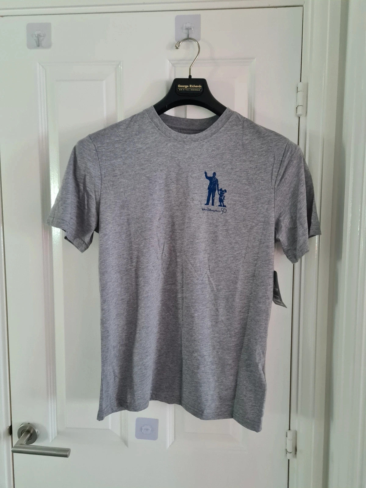 Disney women Walt Disney world 50th anniversary grey T-shirt Mickey Walt partners casual tee XS