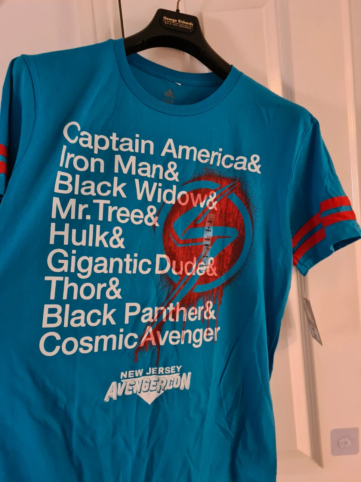 Disney men Marvel Avengers Capitan America print blue cotton blend T-shirt casual tee L