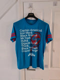 Disney men Marvel Avengers Capitan America print blue cotton blend T-shirt casual tee L