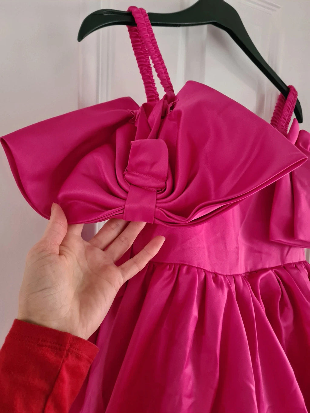 Barbie Dress girls 11y pink fuchsia special occasion above knee barbie dress with bows tulle