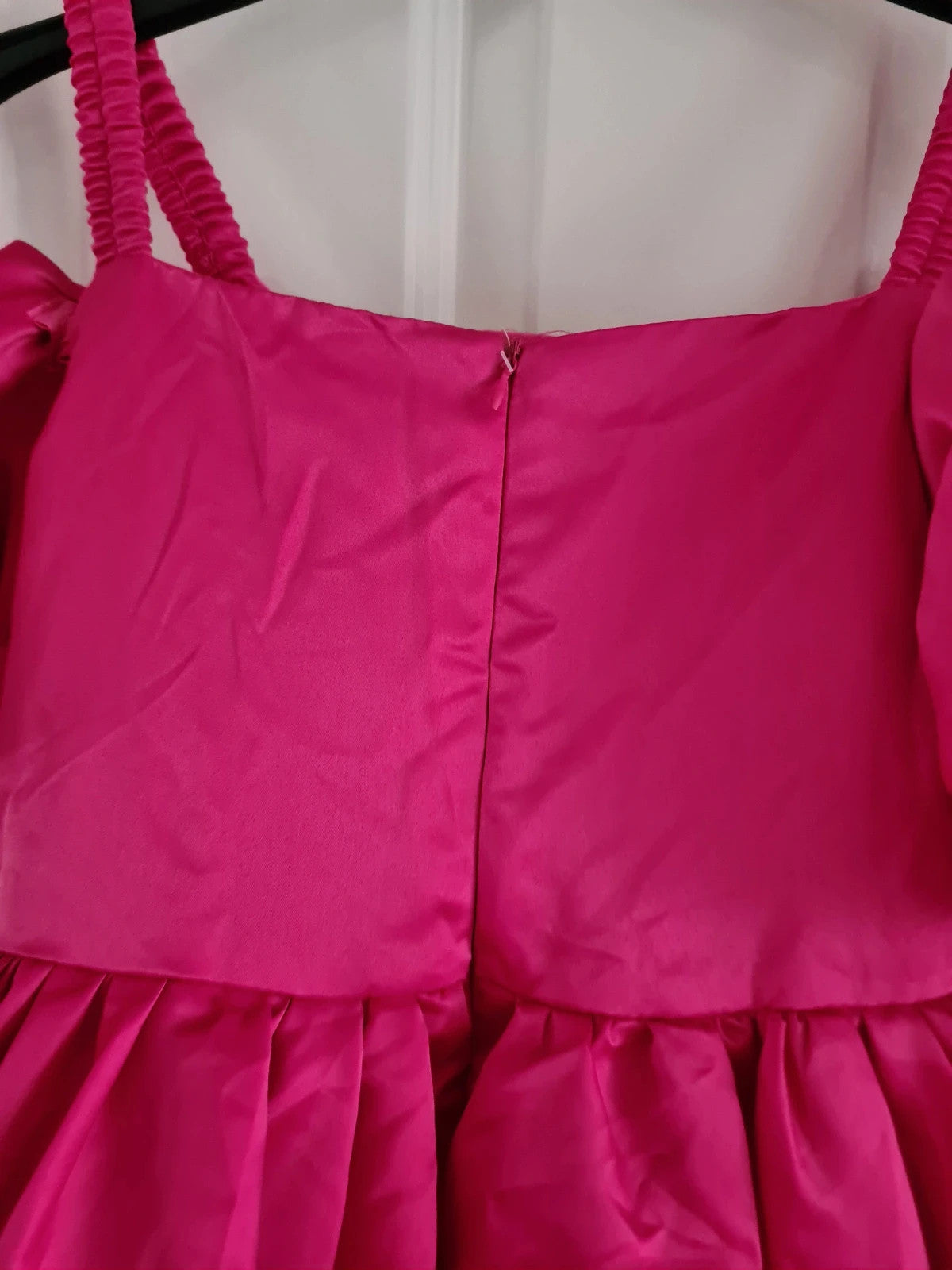 Barbie Dress girls 11y pink fuchsia special occasion above knee barbie dress with bows tulle