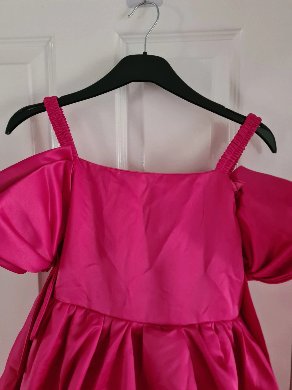 Barbie Dress girls 11y pink fuchsia special occasion above knee barbie dress with bows tulle