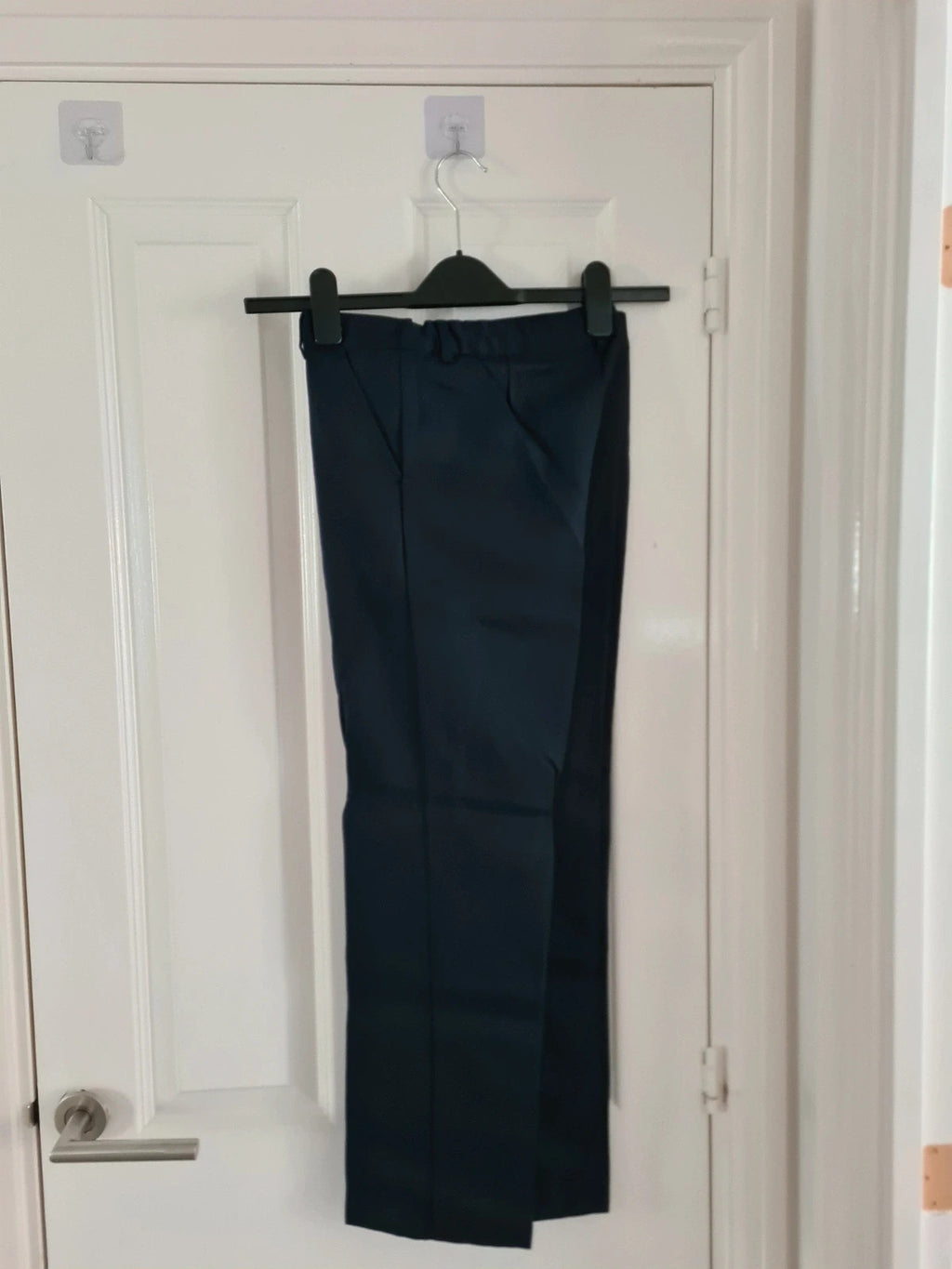 F&F boys 11/12y navy regular fit school trousers adjustable waist school uniform 2pack