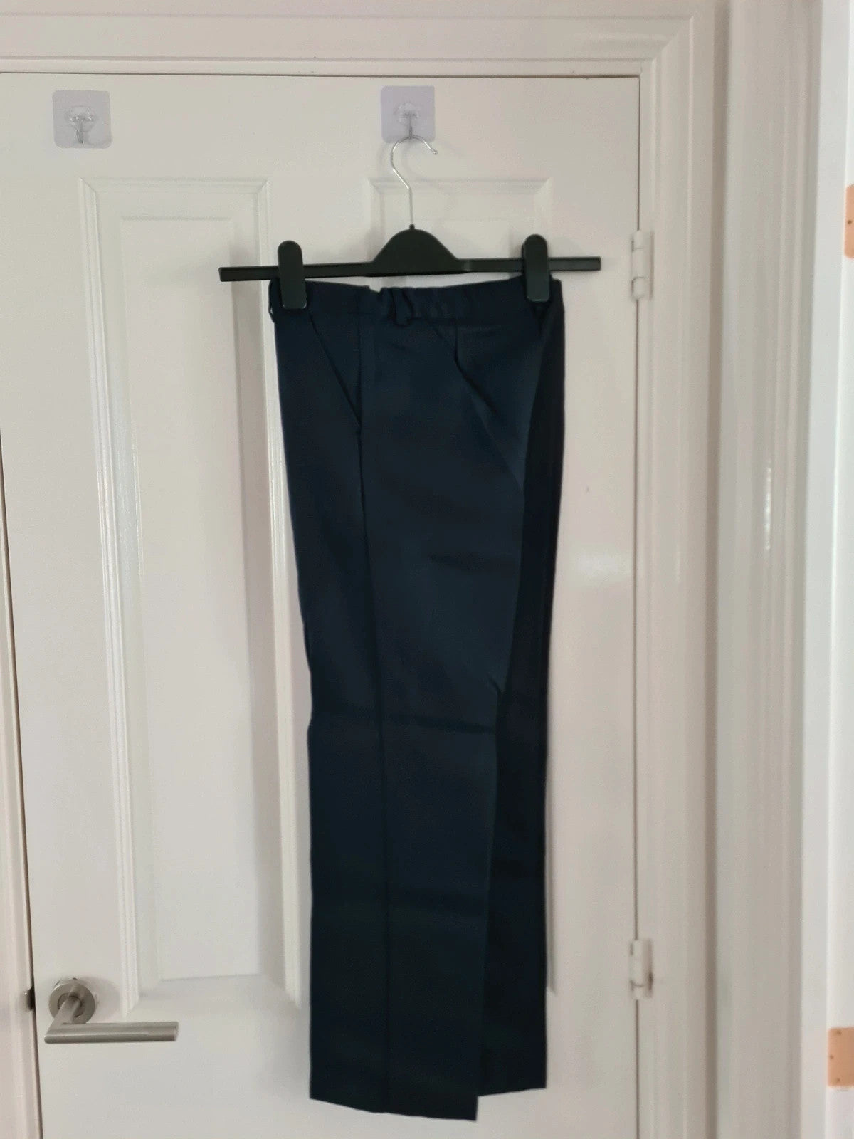 F&F boys 11/12y navy regular fit school trousers adjustable waist school uniform 2pack