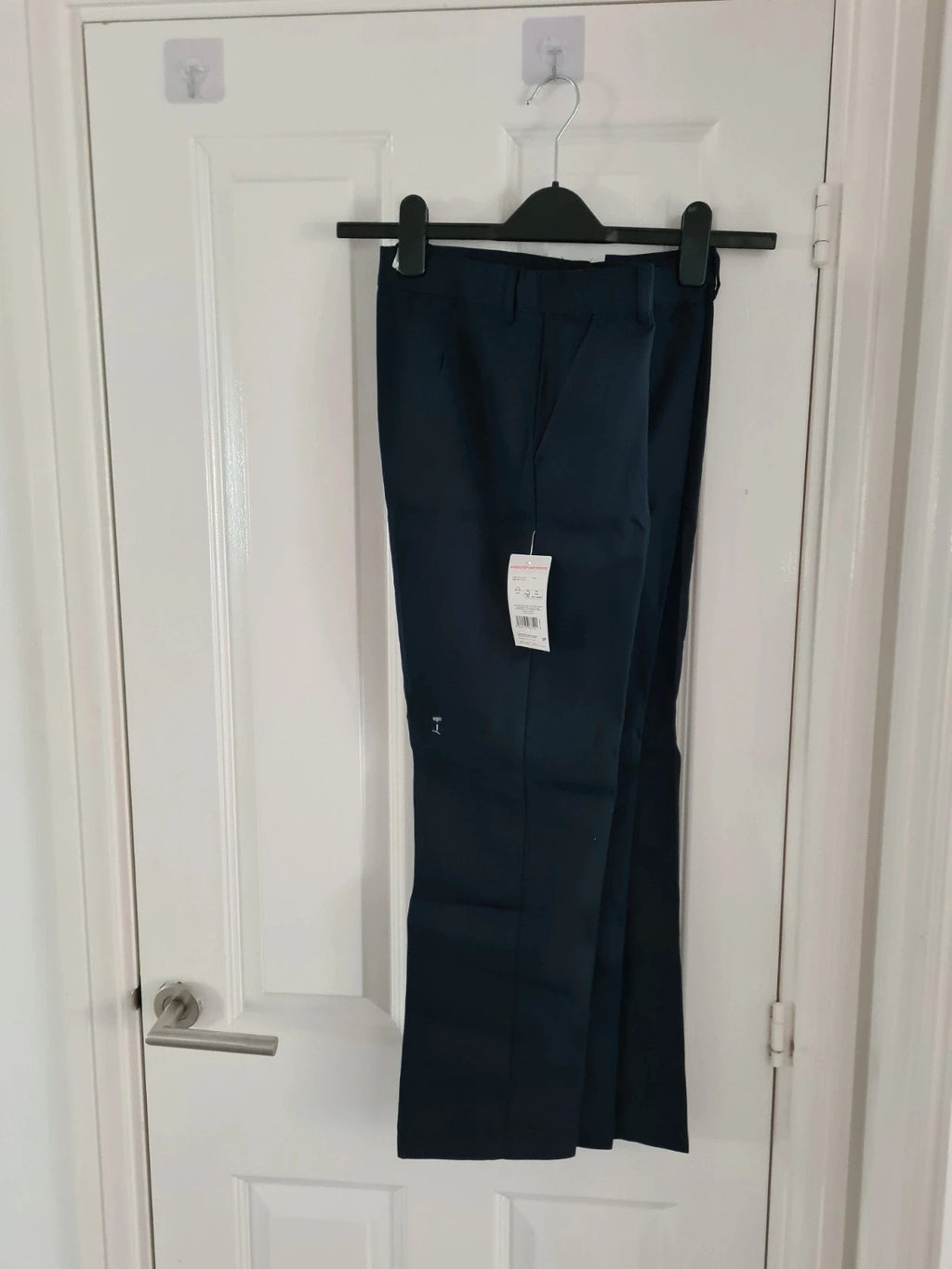 F&F boys 11/12y navy regular fit school trousers adjustable waist school uniform 2pack