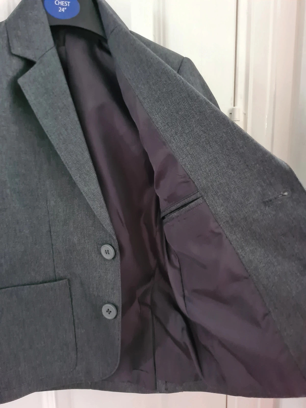 Express uniform unisex 5/6y grey CHPS blazer with logo chest 24inch BNWT