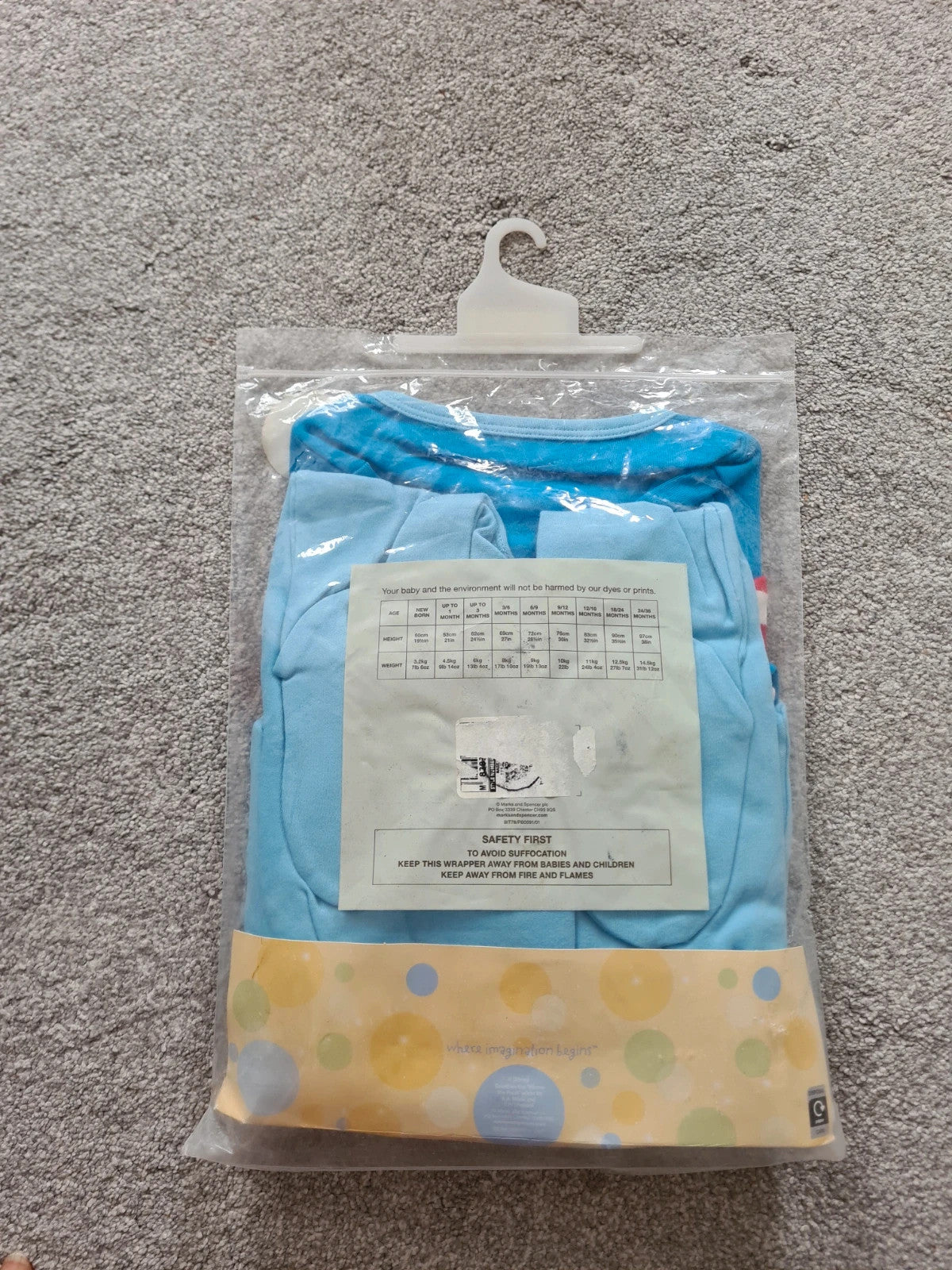 Disney baby unisex 6/9m blue/red long sleeve sleepsuit/bodysuit 3pack mickey mouse pattern