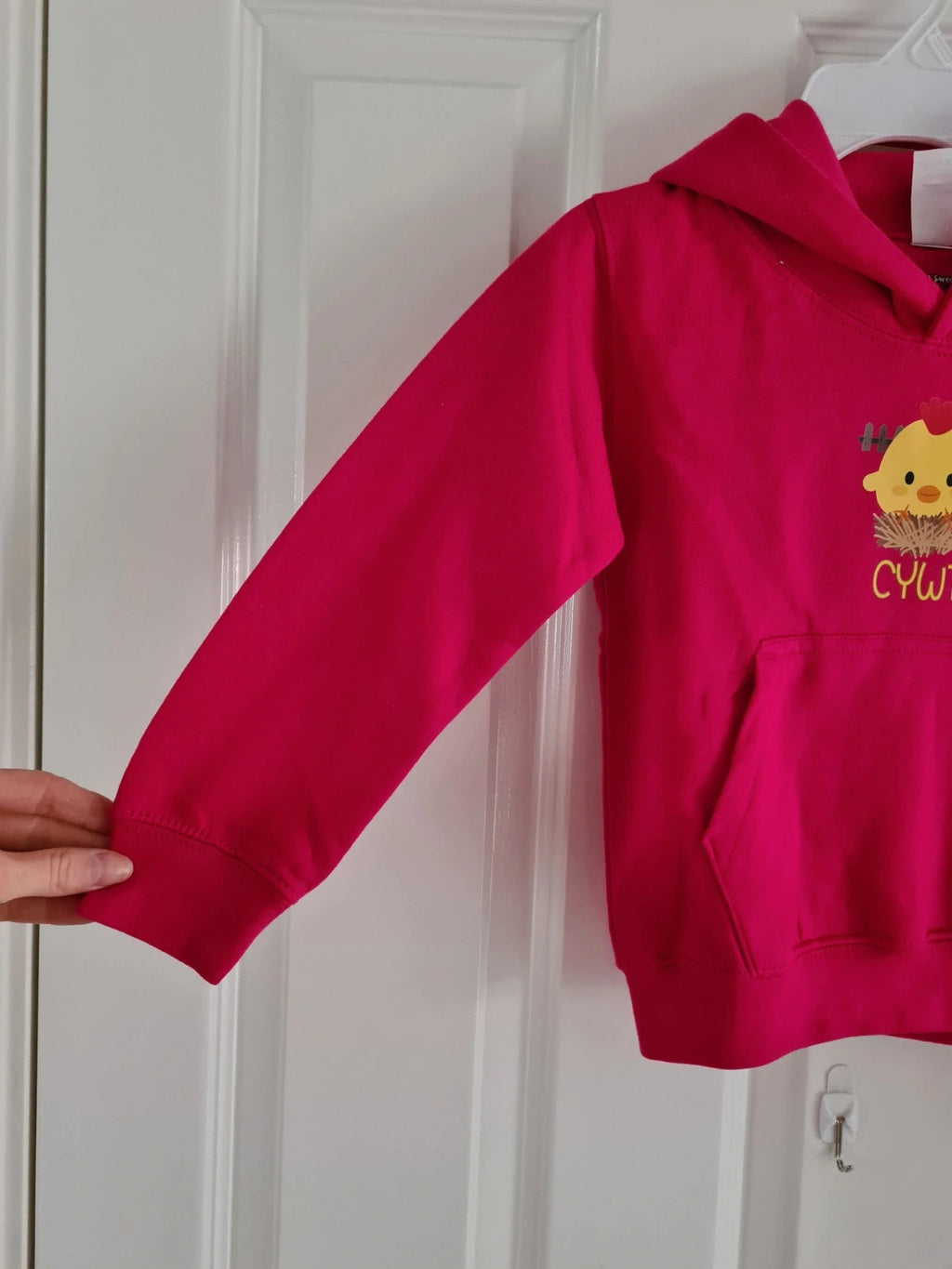 Dontsweatitbetty girls 3/4y pink cywt hoodie cotton blend chicken print soft sweet cozy casual outer