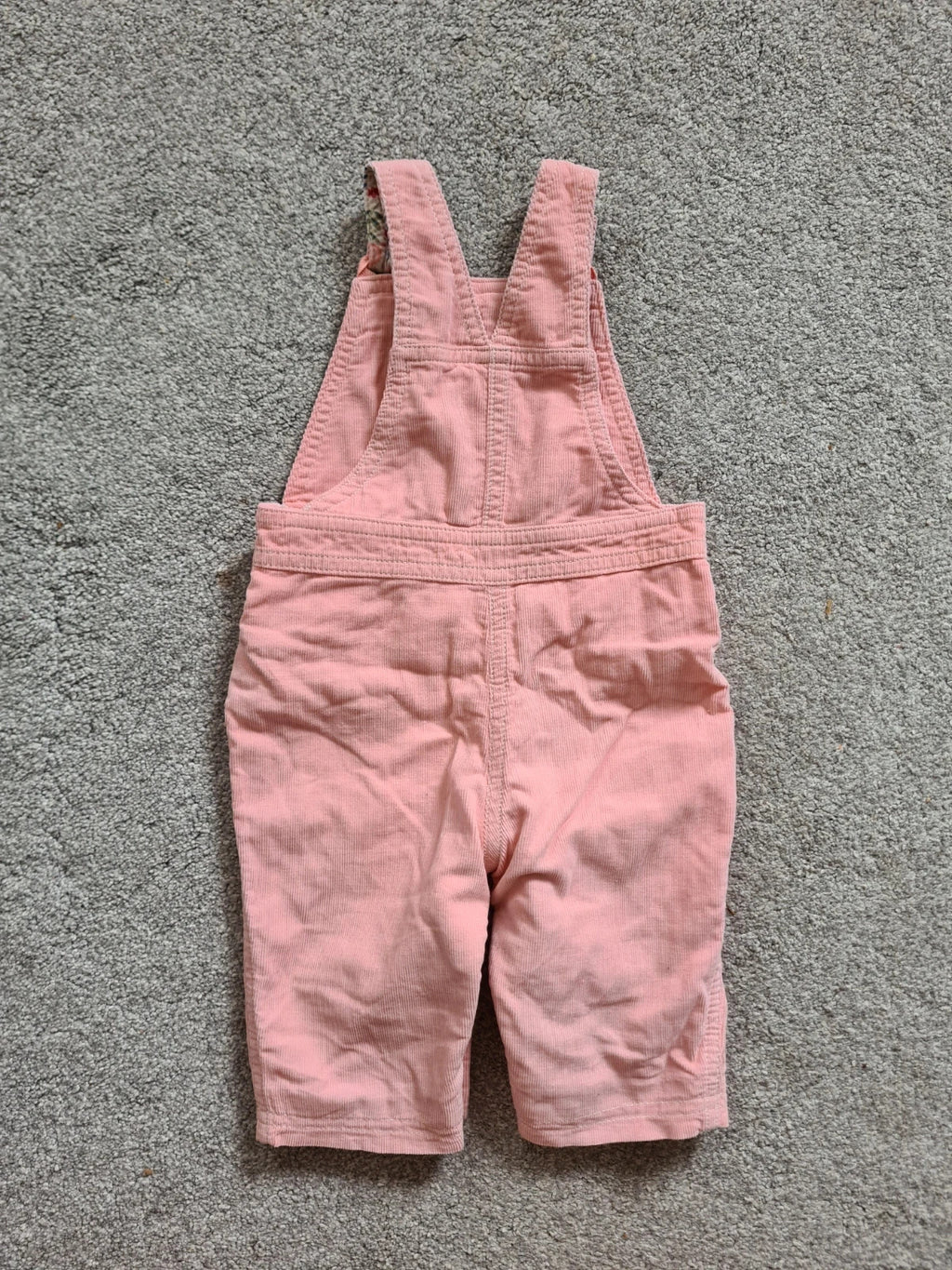 George baby girls 0-3m pink/peach cotton dungarees floral design embroidered comfy casual