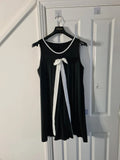 Shein curve women black/white bow detail swing mini shift dress sleeveless holiday beach 4XL/20