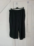 Shein curve black cropped length wide leg trousers elastic waist casual lightweight pants 7XL/26