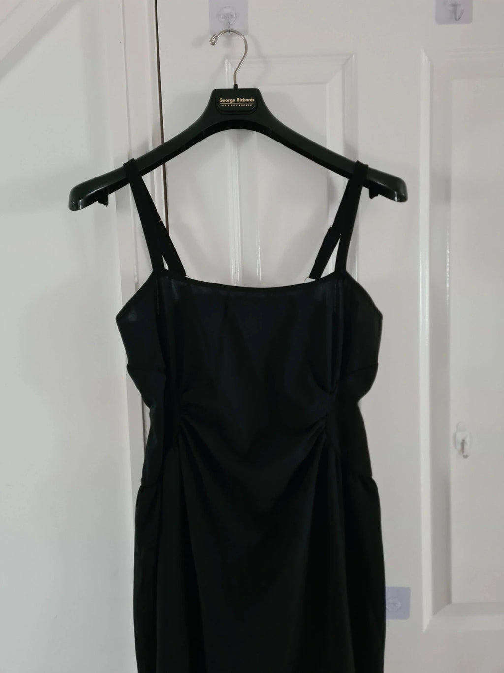 Shein curve women mini black dress straps sleeveless ruched under bust round neck 3XL/18
