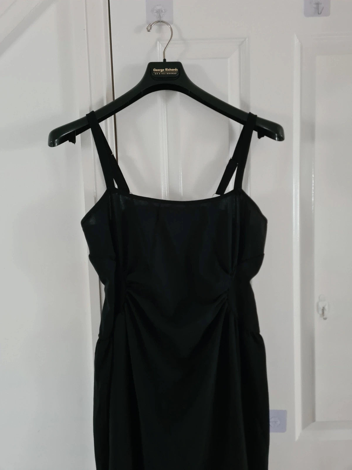 Shein curve women mini black dress straps sleeveless ruched under bust round neck 3XL/18