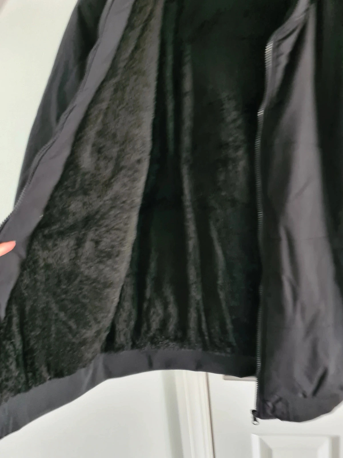Manfinity men black puffer bomber winter jacket faux fur lining hood cozy warm casual outer XL