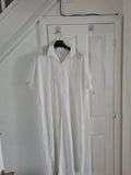 Shein women white long beach kaftan short sleeve long shirt cover-up through holiday casual XL/14