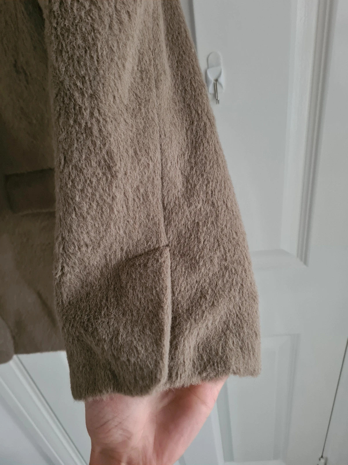 Topshop women brushed super oversized blazer coat notch lapels buttons grey casual M