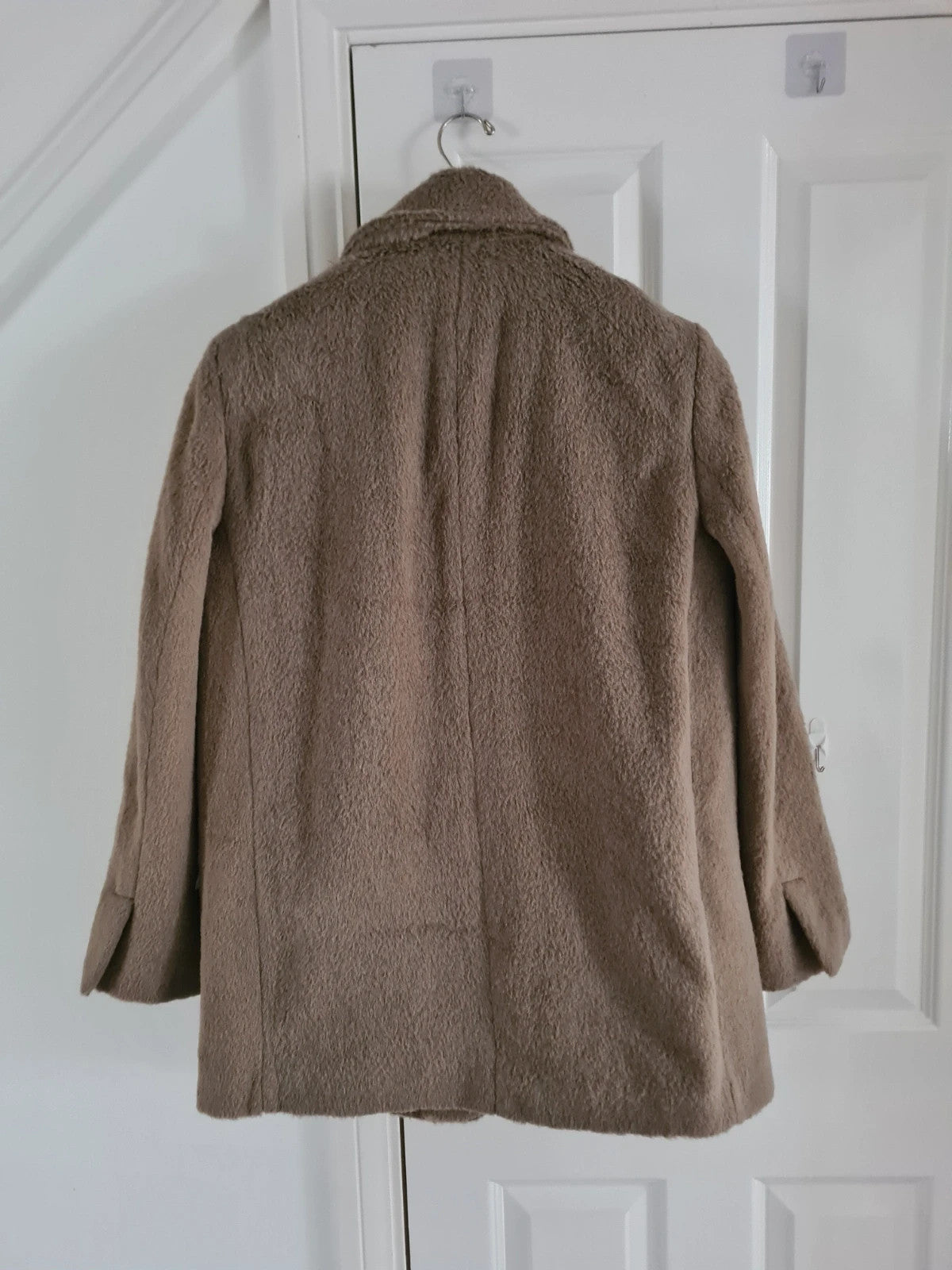 Topshop women brushed super oversized blazer coat notch lapels buttons grey casual M