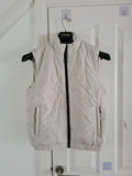 Generic men/women white/cream gilet puffer down vest sleeveless jacket fleece lined outer casual S/M