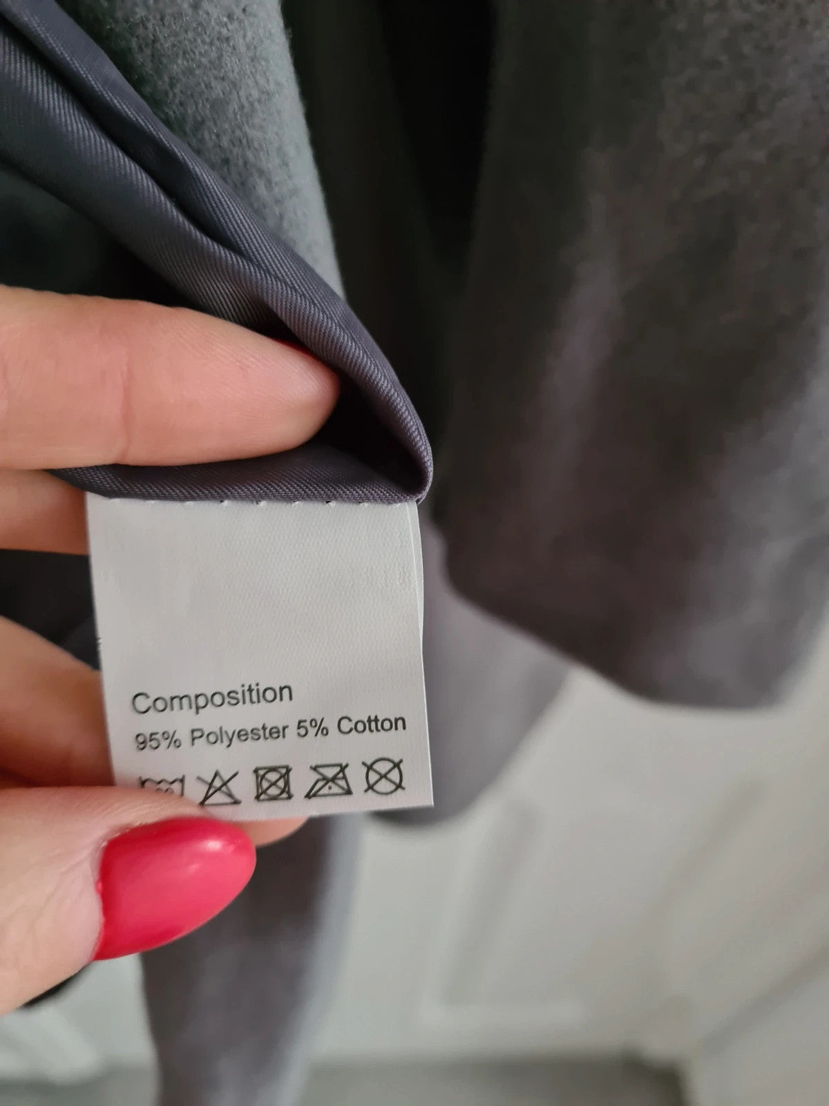 Generic women grey trench coat lapel double breasted faux fur neck belted A-line short dress coat S