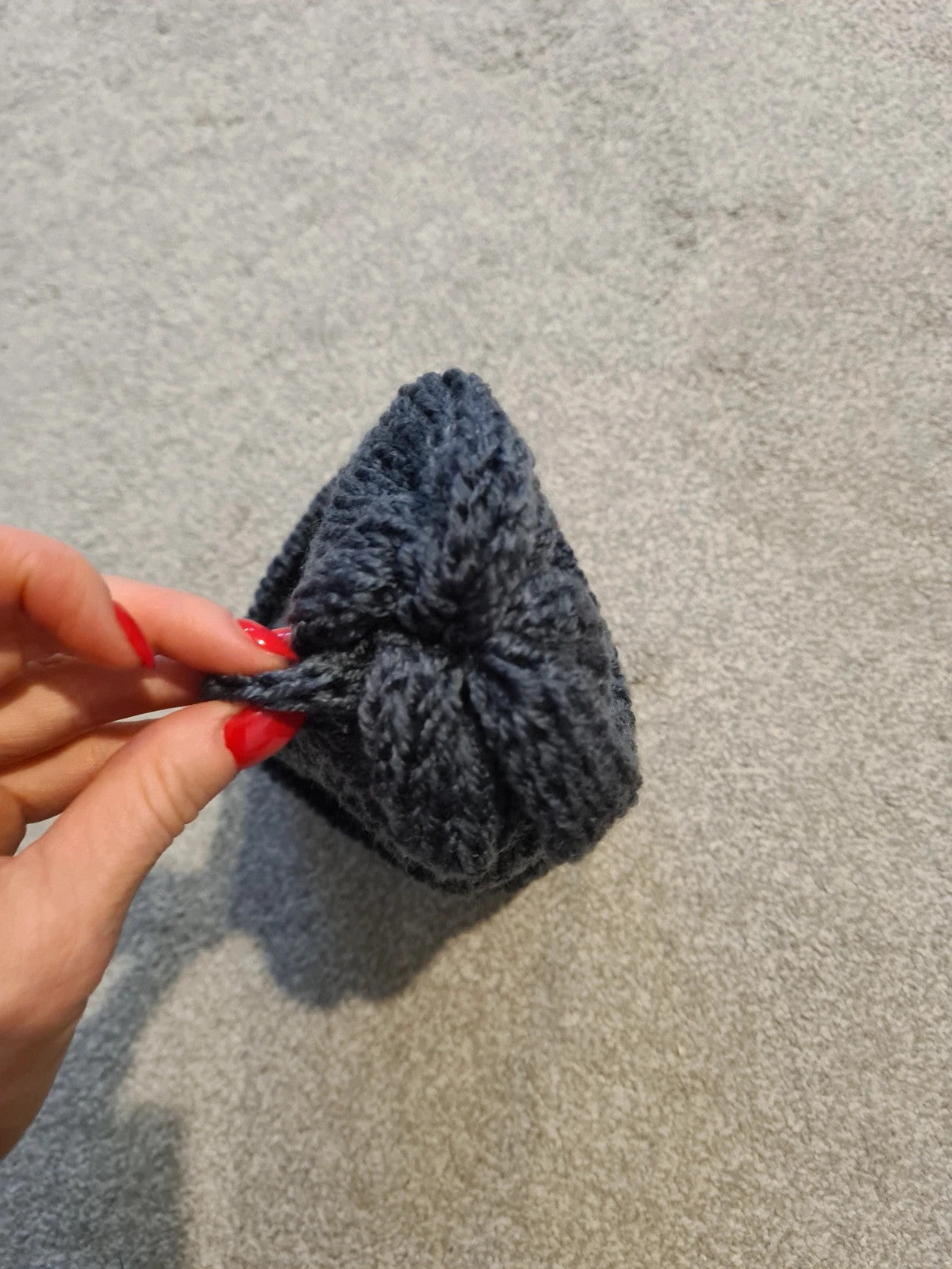 Generic unisex navy beanie hat knitt ribb pattern snow hat casual One size