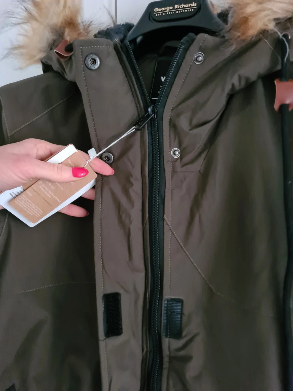 Wantdo women khaki/brown water/windproof ski jacket fleece warm coat hooded parka S