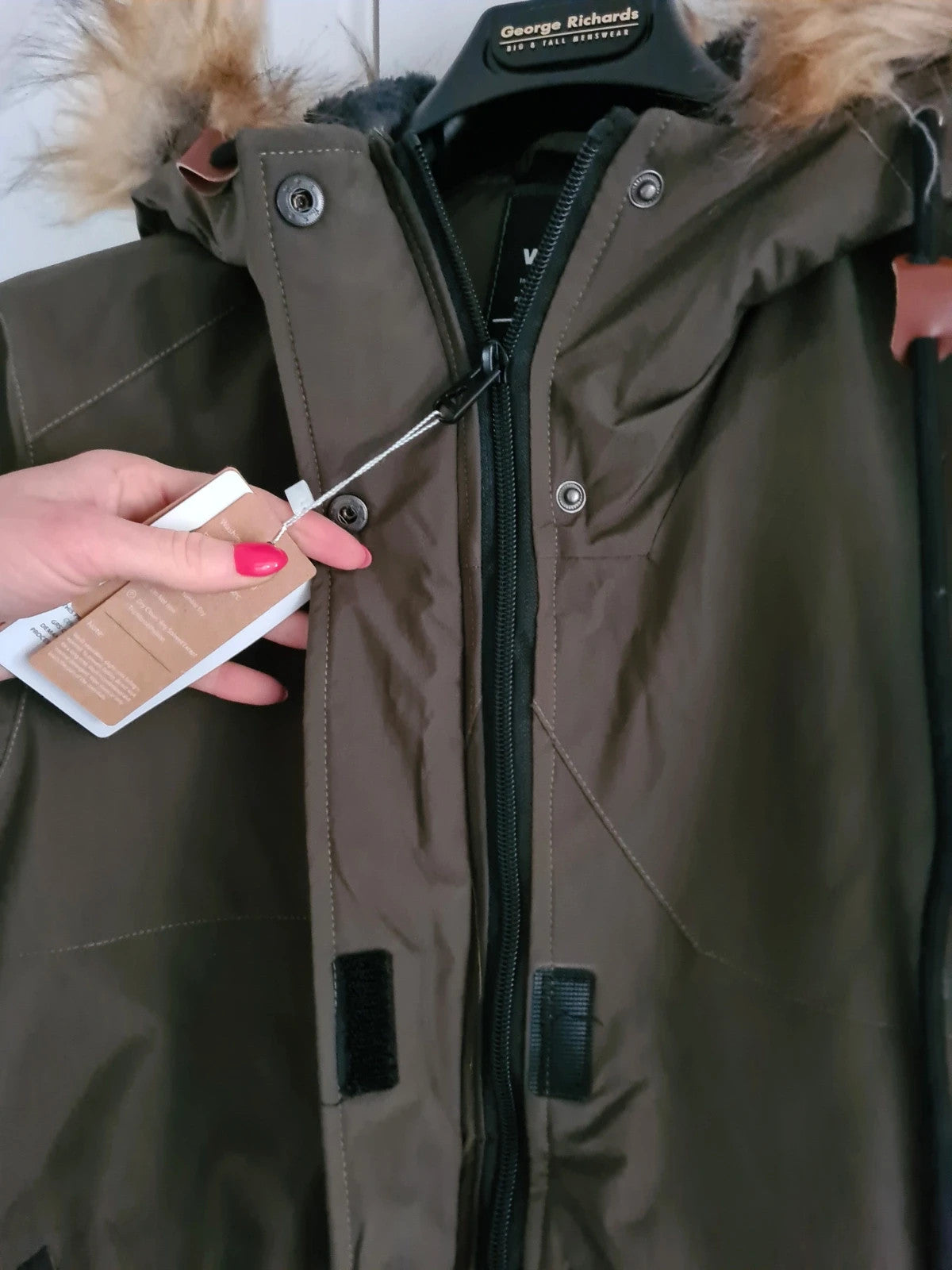 Wantdo women khaki/brown water/windproof ski jacket fleece warm coat hooded parka S