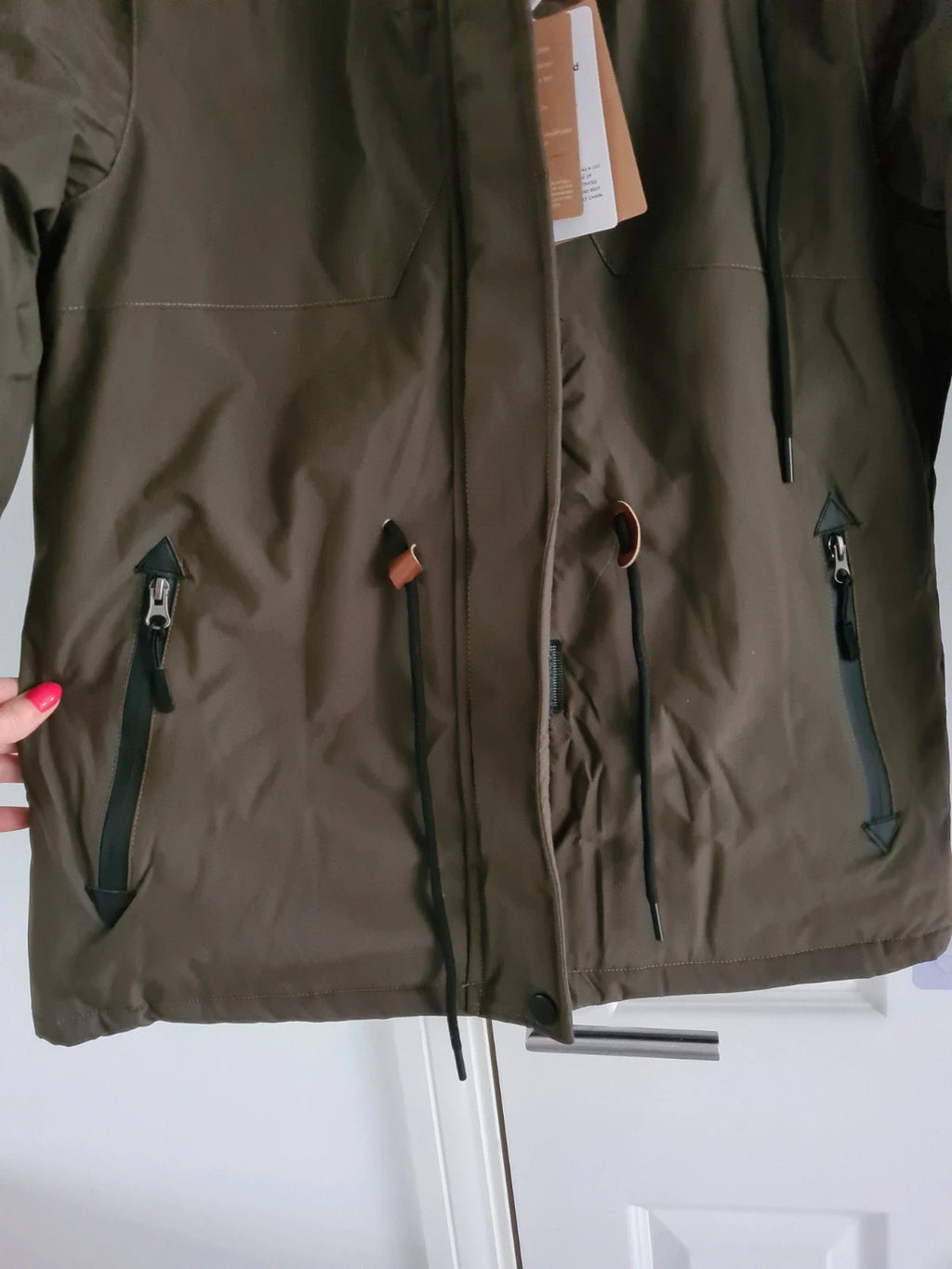 Wantdo women khaki/brown water/windproof ski jacket fleece warm coat hooded parka S