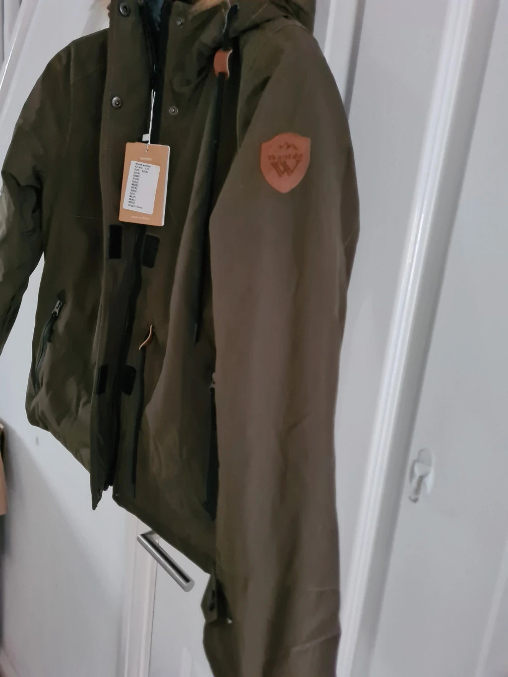 Wantdo women khaki/brown water/windproof ski jacket fleece warm coat hooded parka S