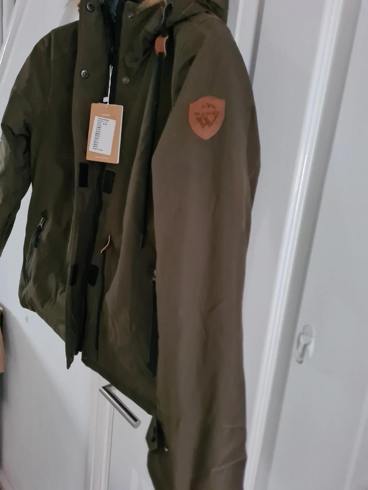 Wantdo women khaki/brown water/windproof ski jacket fleece warm coat hooded parka S