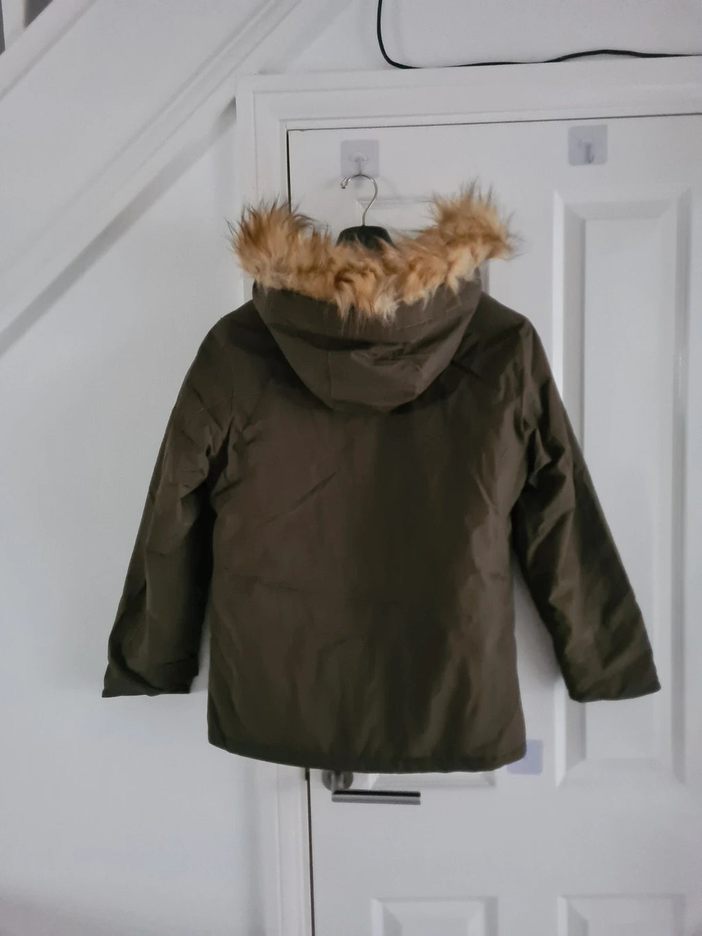 Wantdo women khaki/brown water/windproof ski jacket fleece warm coat hooded parka S