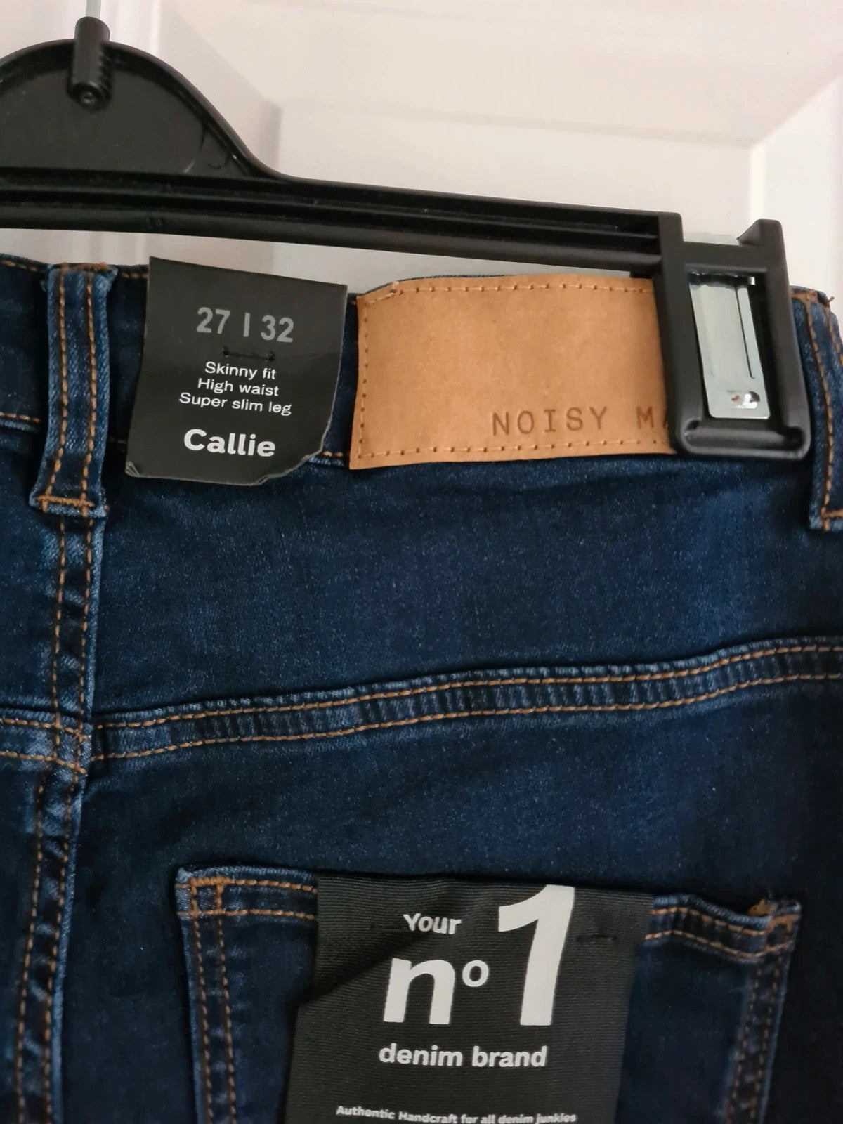 Noisy May Callie women high waist skinny leg jeans dark blue denim trousers cotton rich XS/W27