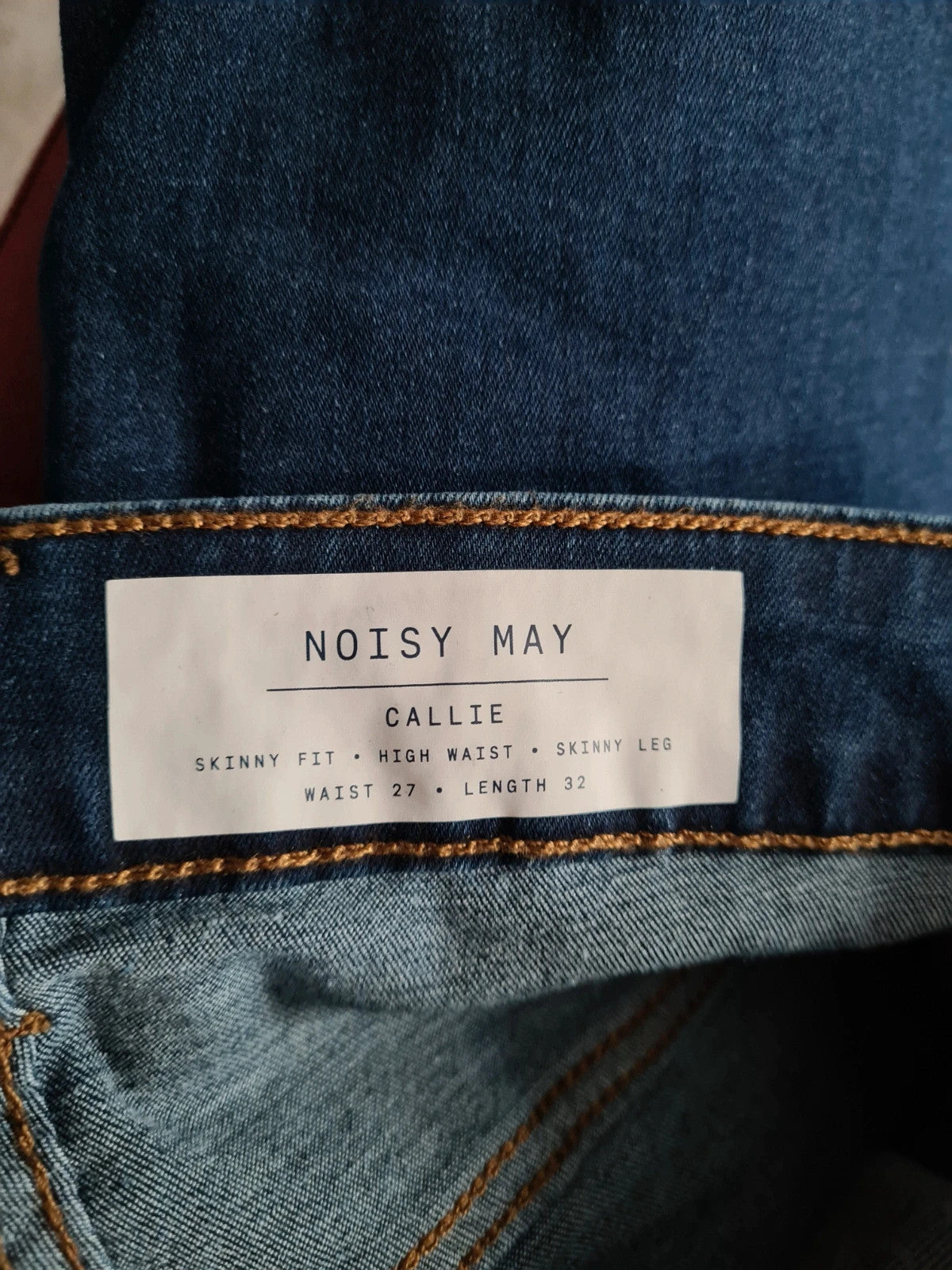 Noisy May Callie women high waist skinny leg jeans dark blue denim trousers cotton rich XS/W27