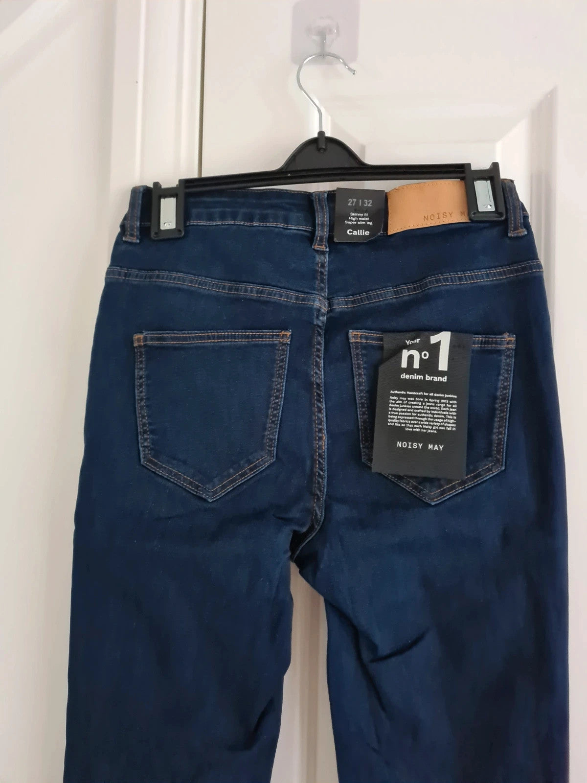 Noisy May Callie women high waist skinny leg jeans dark blue denim trousers cotton rich XS/W27
