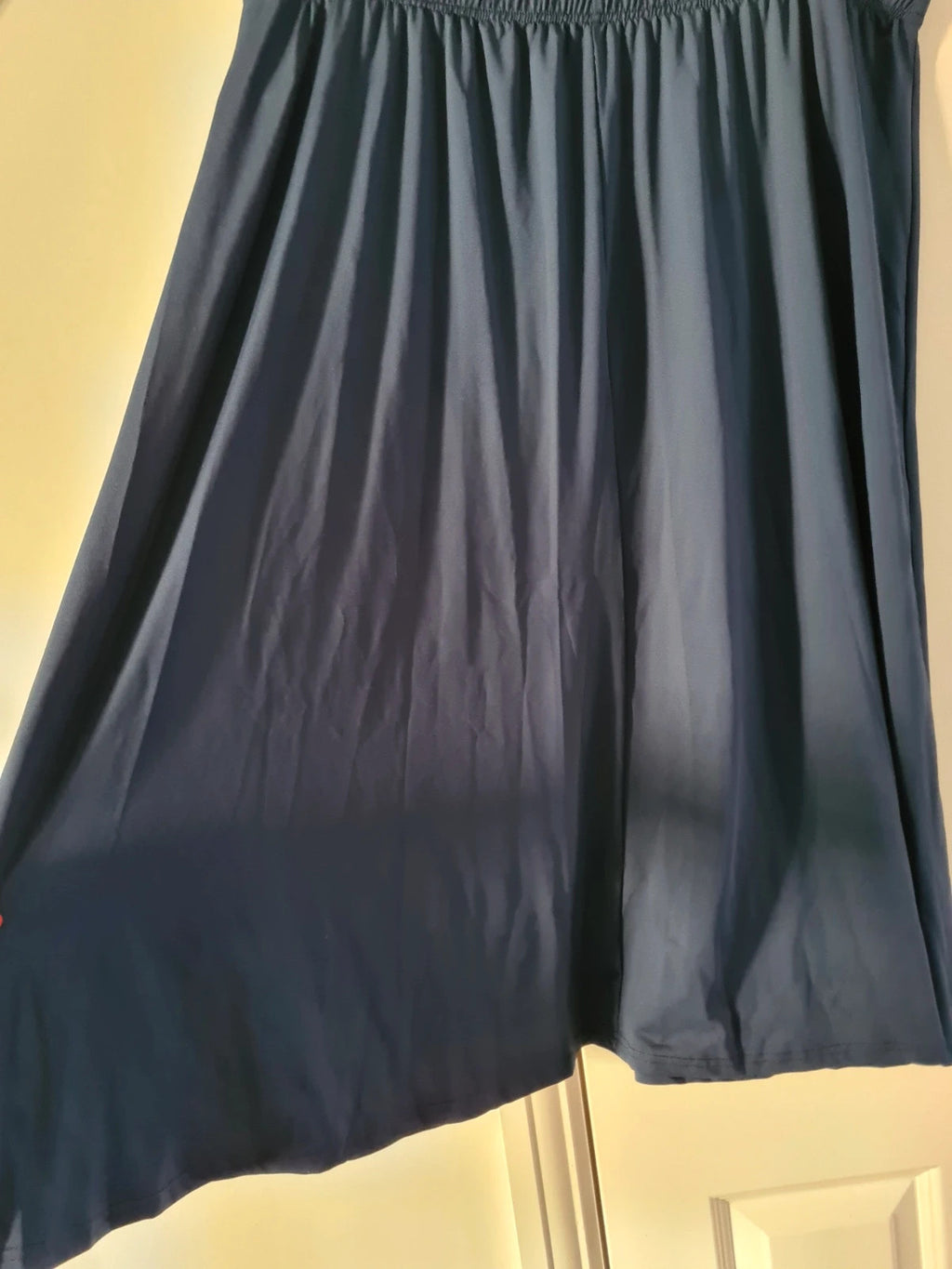 Shein women navy maxi skirt elastic waistband plain straight plus size casual 5XL/22