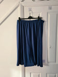 Shein women navy maxi skirt elastic waistband plain straight plus size casual 5XL/22