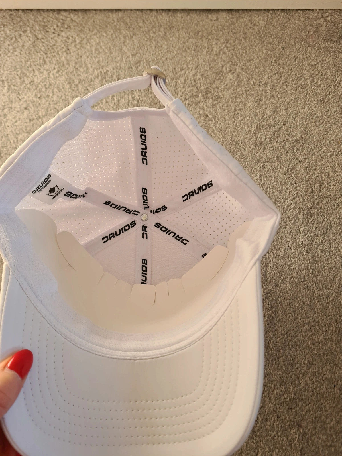 Druids women white golf cap timeless sport look headwear with logo casual one size