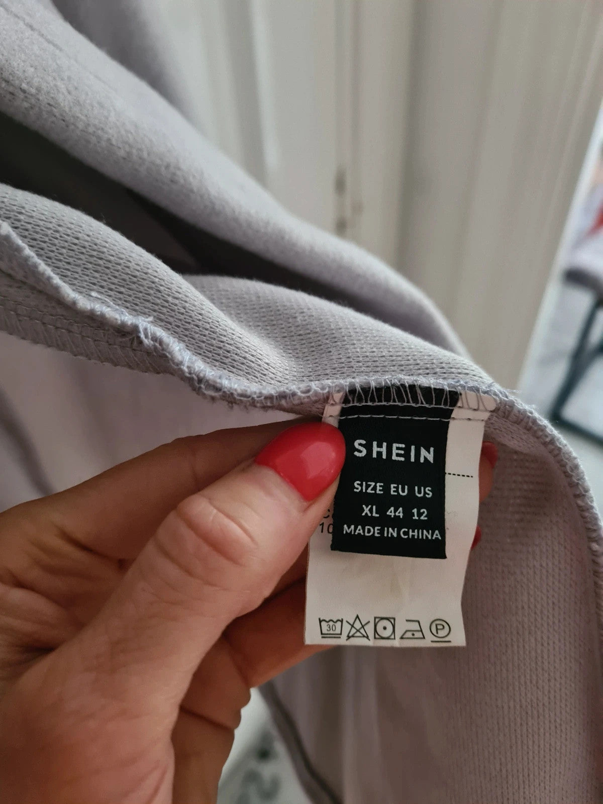 Shein women solid grey ponchos cape coat winter jacket buttons details open front smart casual XL/14