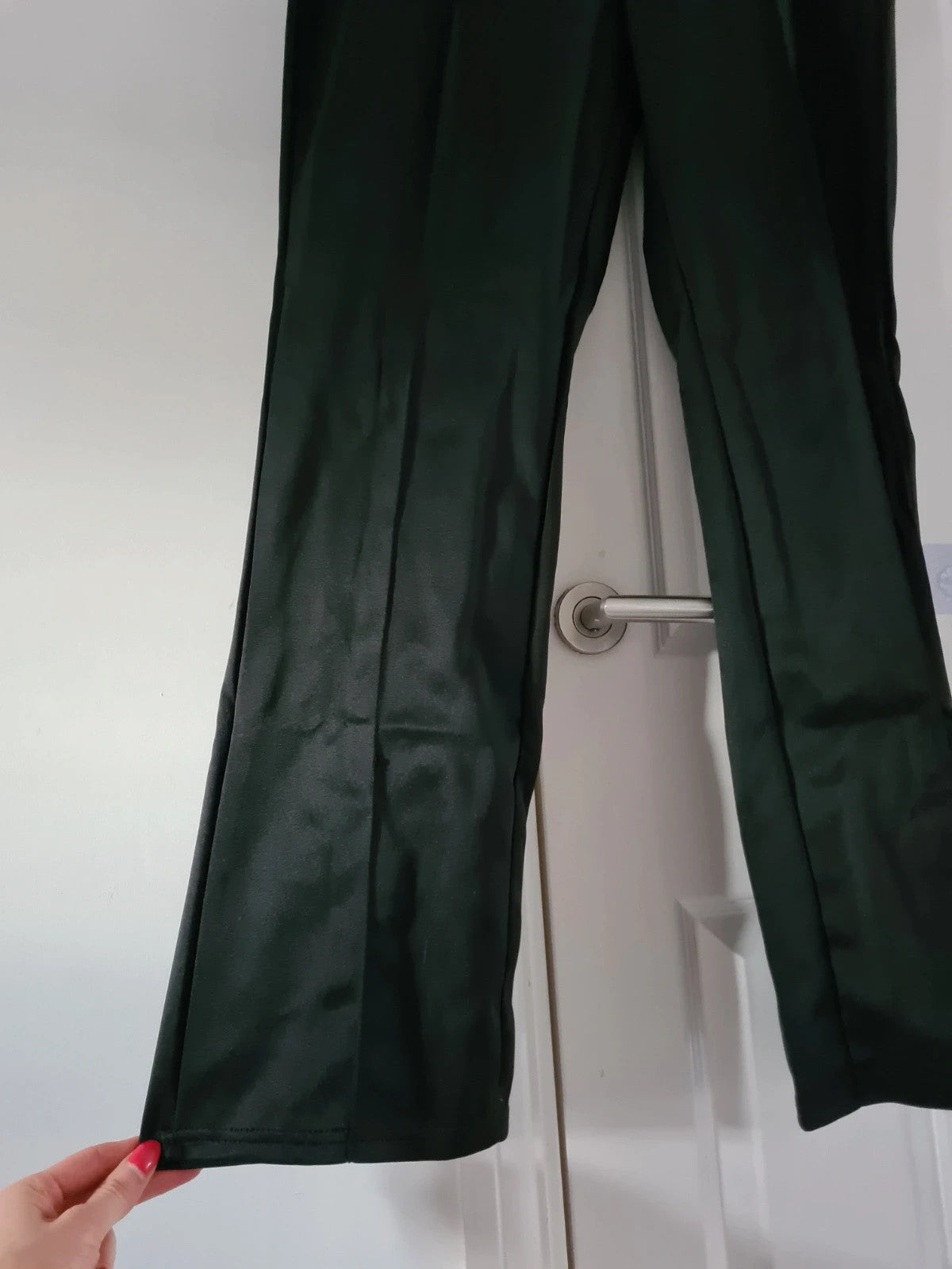 Shein women classic black trousers pleated straight leg zip back casual XL/14