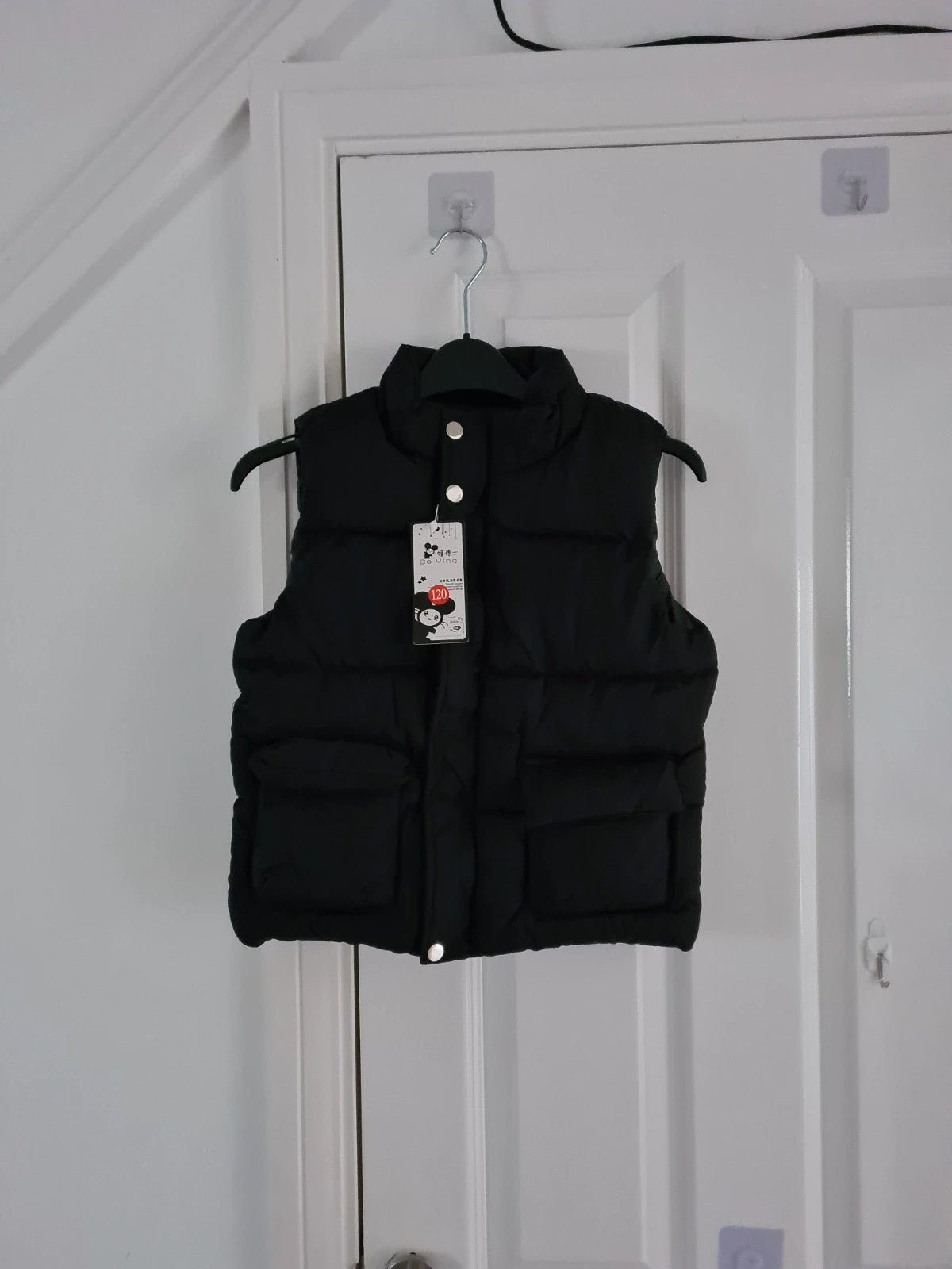 Tiktok shop kids 6y black sleeveless gilet body warmer zip up high neck warm