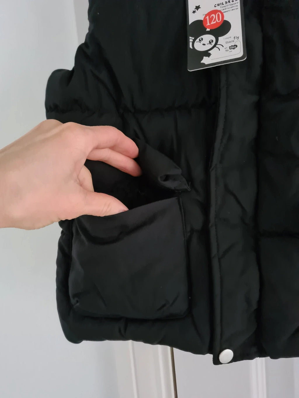 Tiktok shop kids 6y black sleeveless gilet body warmer zip up high neck warm