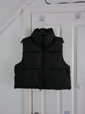 Tiktok shop women black gilet body warmer high neck zipper puffer sleeveless jacket vest XS/6