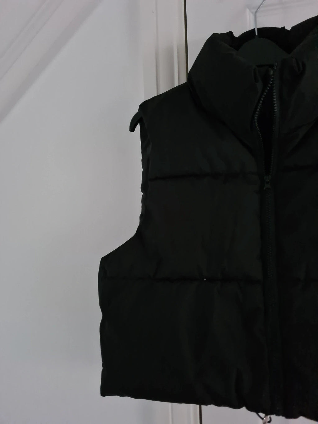 Tiktok shop women black gilet body warmer high neck zipper puffer sleeveless jacket vest XS/6