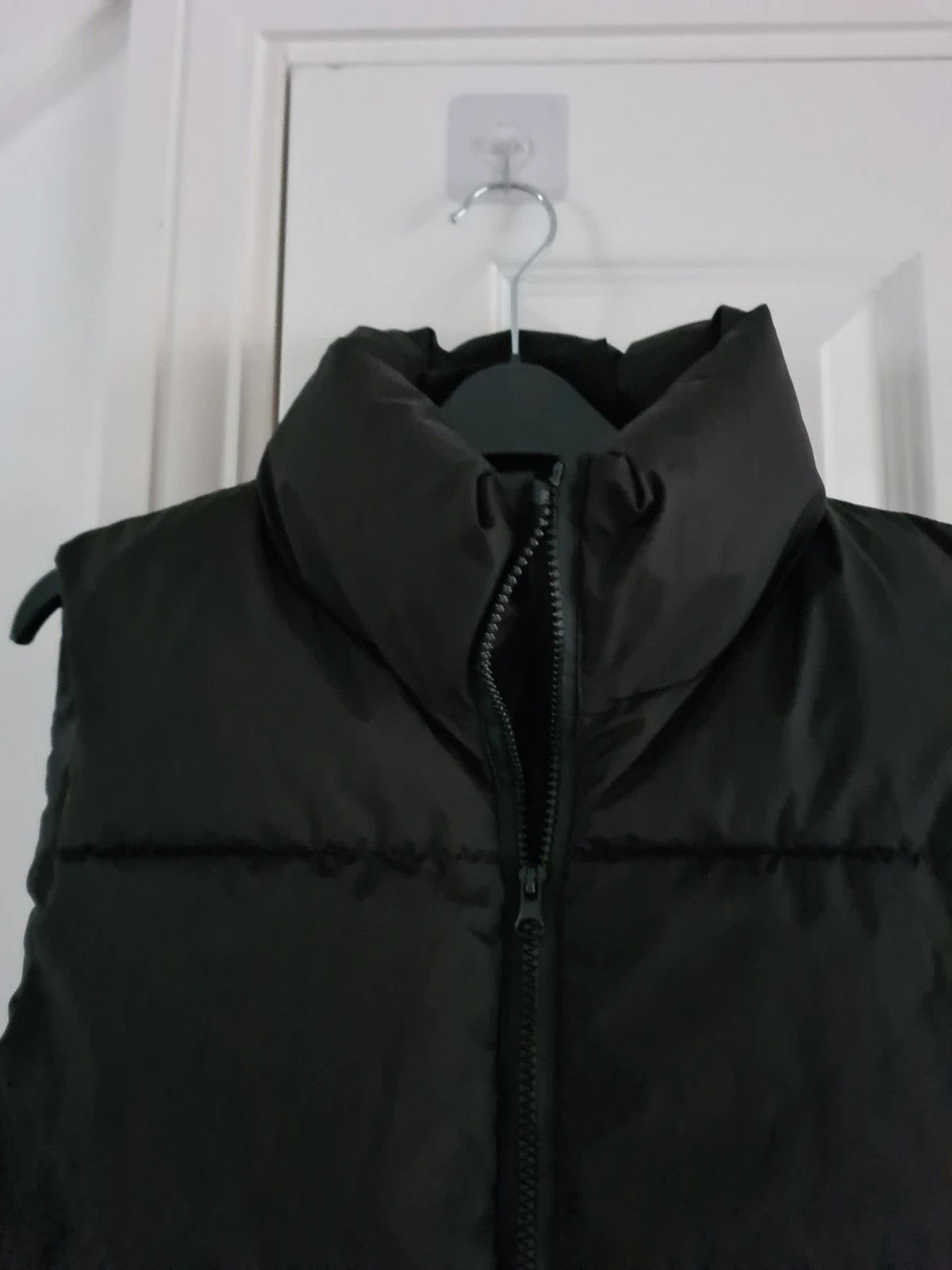 Tiktok shop women black gilet body warmer high neck zipper puffer sleeveless jacket vest XS/6