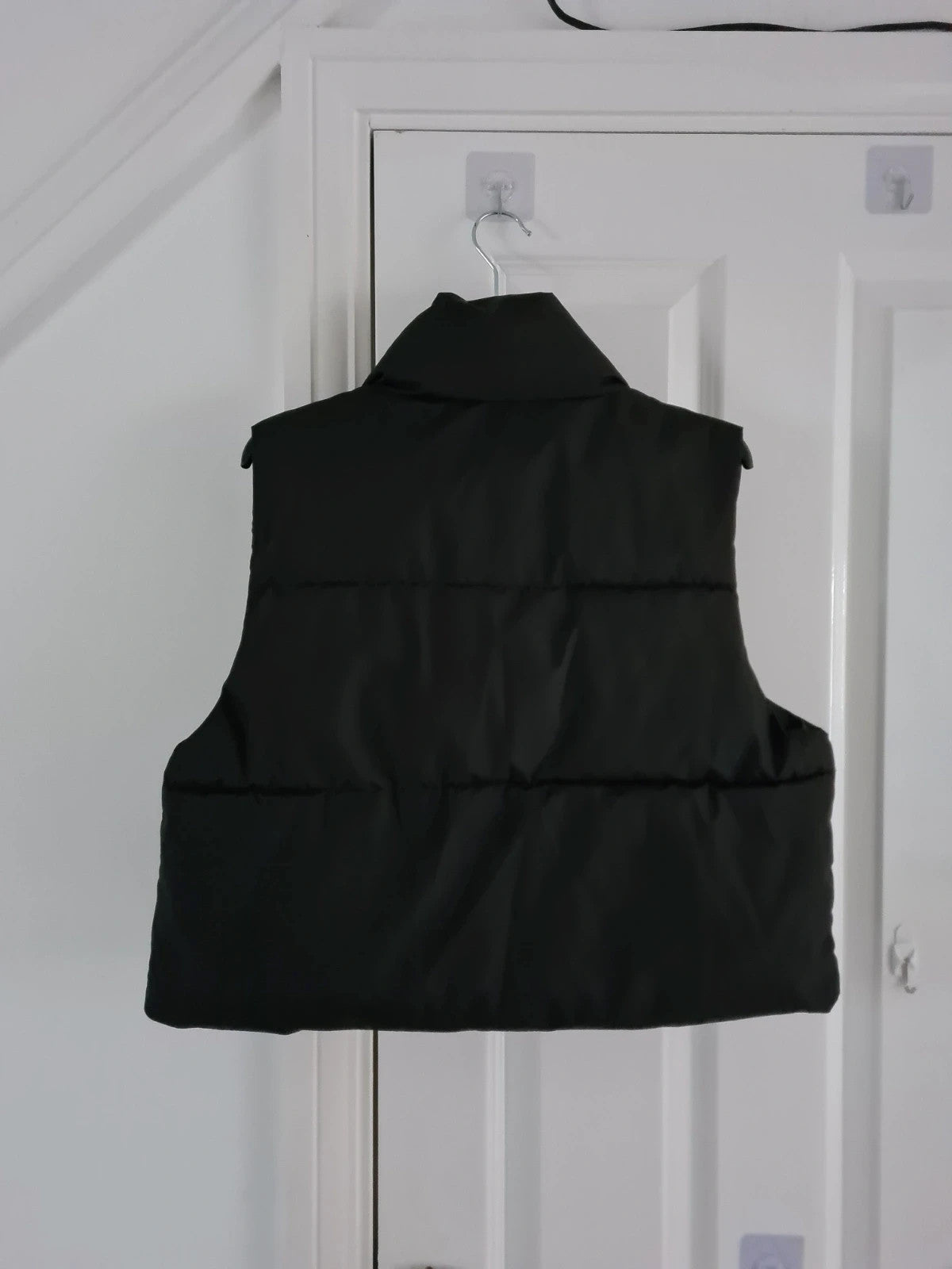Tiktok shop women black gilet body warmer high neck zipper puffer sleeveless jacket vest XS/6