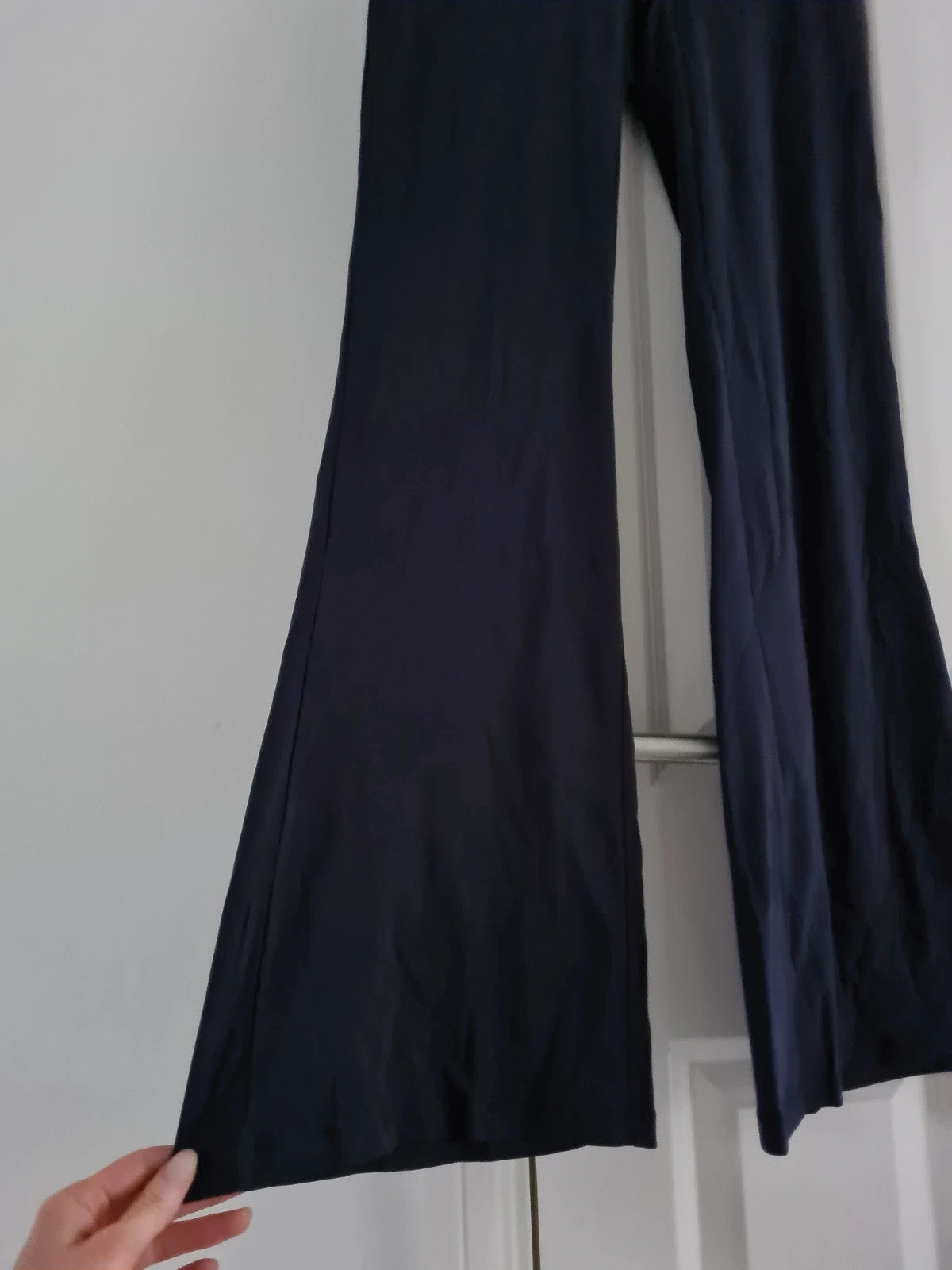 Mooslover women navy viral flared pull on leggings wide leg pants activewear yoga cotton M/10