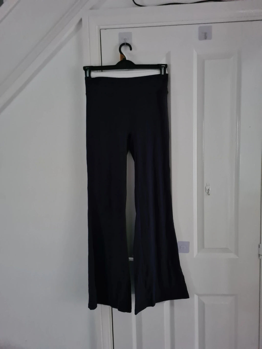 Mooslover women navy viral flared pull on leggings wide leg pants activewear yoga cotton M/10