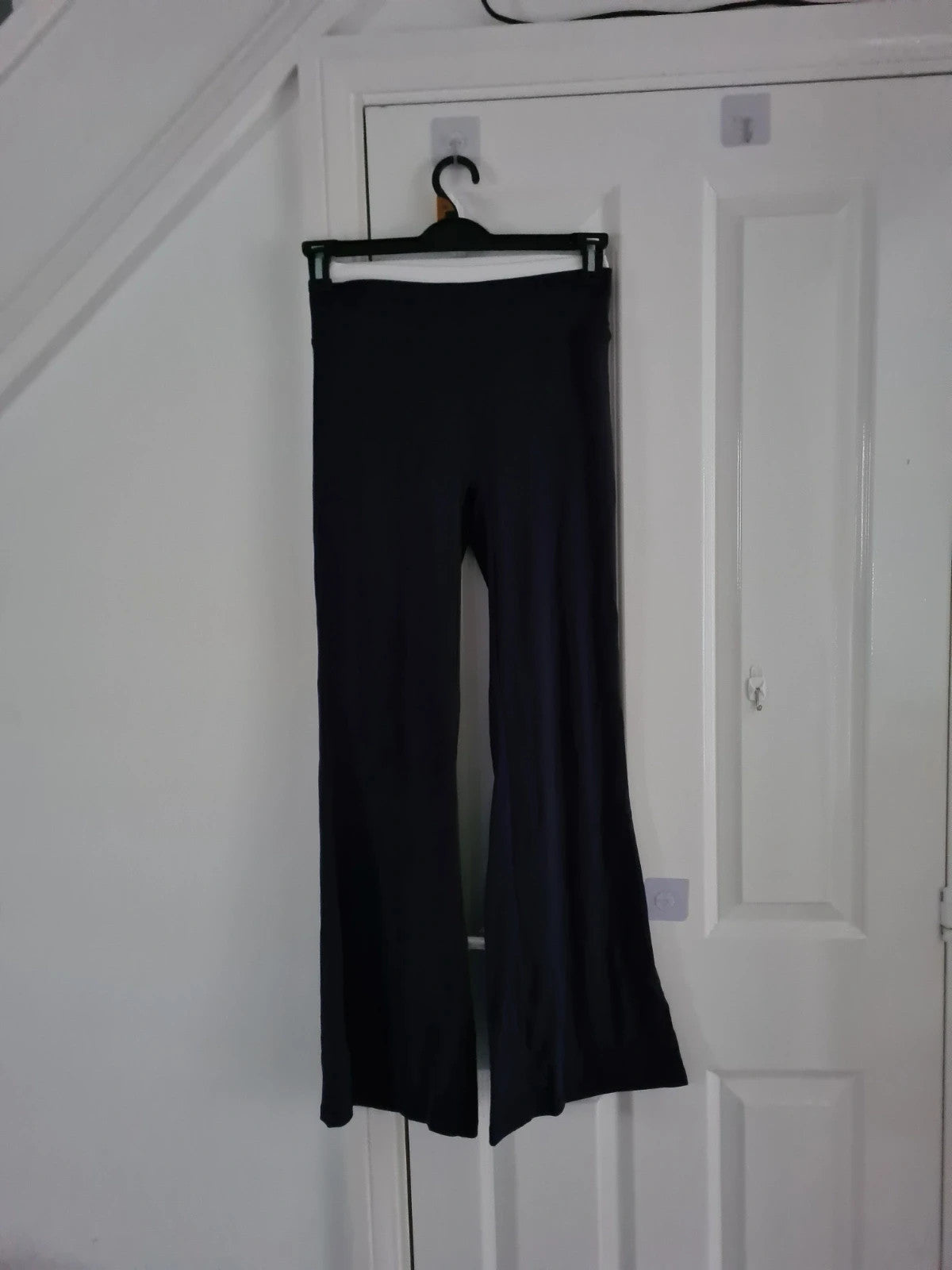 Mooslover women navy viral flared pull on leggings wide leg pants activewear yoga cotton M/10