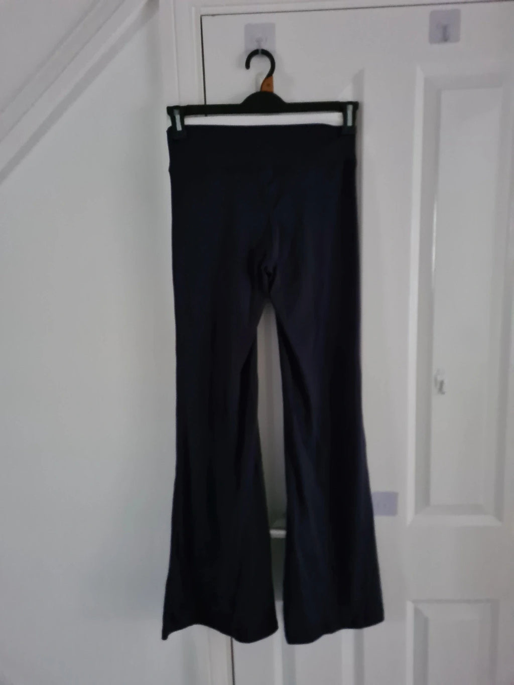 Mooslover women navy viral flared pull on leggings wide leg pants activewear yoga cotton M/10