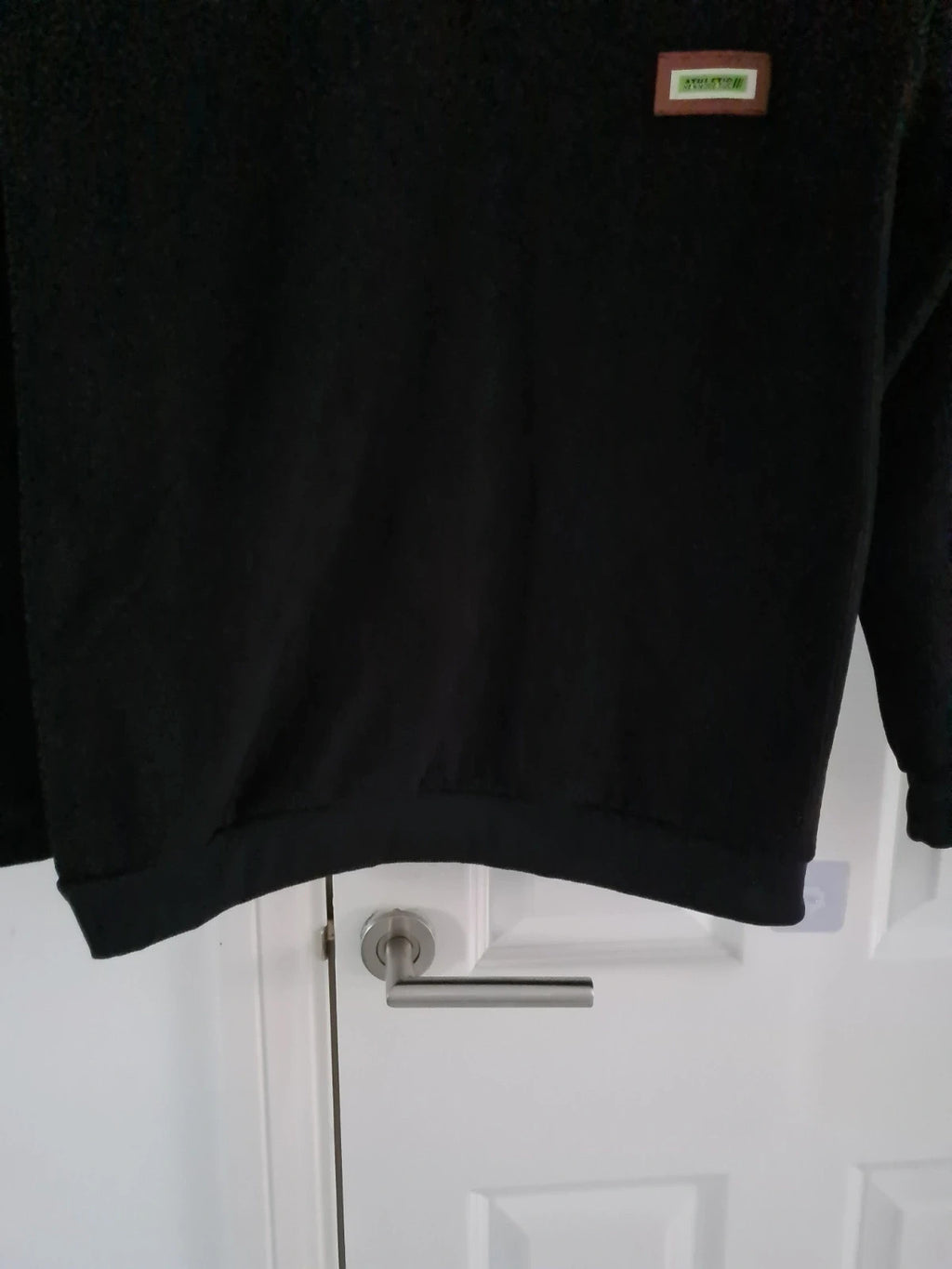 TikTok men black jumper buttons neck corduroy sweatshirt pullover crash polo thick warm casual XL